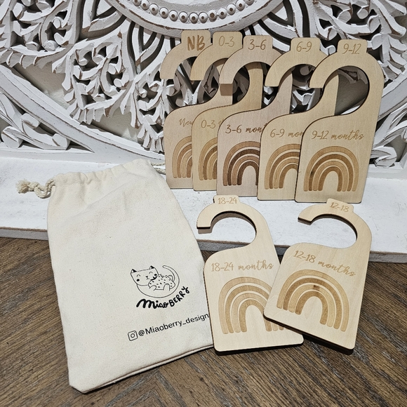 boutique Other - Wooden Clothes Tag Sorting Organizing Labels For Baby Clothes